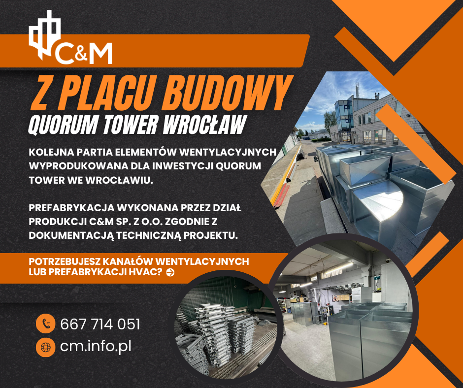 Kolejna partia elementów wentylacyjnych dla Quorum Tower we Wrocławiu